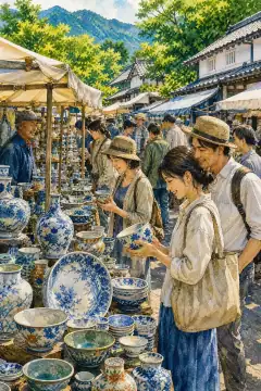 Shopping at the Arita Porcelain Market