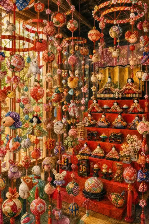 Tsurushi-bina (Hanging Hina Dolls)