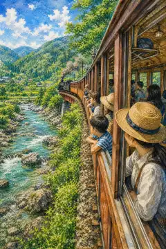 ローカル線での列車の旅