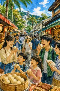 商店街での食べ歩き