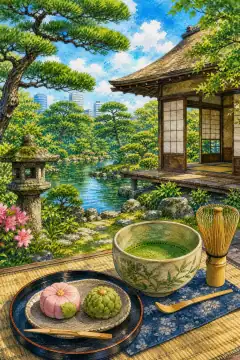Tea Ceremony and Japanese Gardens (e.g., Hama-rikyu Gardens)