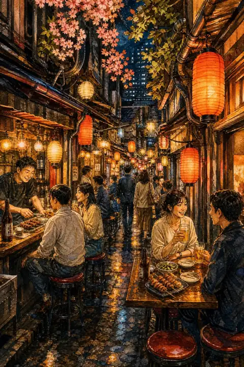 Izakaya and Alleyway Culture (Omoide Yokocho & Golden Gai)