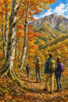 大山のブナ林と紅葉