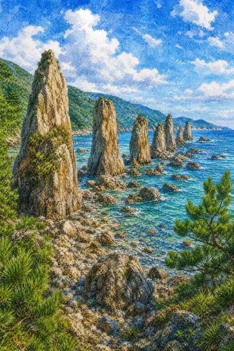 Hashigui-iwa Rocks