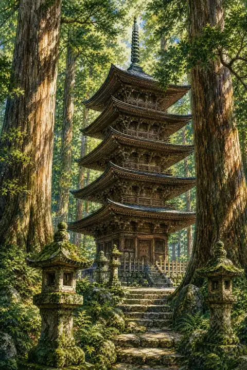羽黒山五重塔 (Haguro-san Five-Story Pagoda)