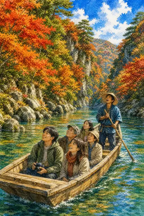 最上川の舟下り (Mogami River Boat Ride)