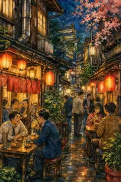 甲府の路地裏・夜の街